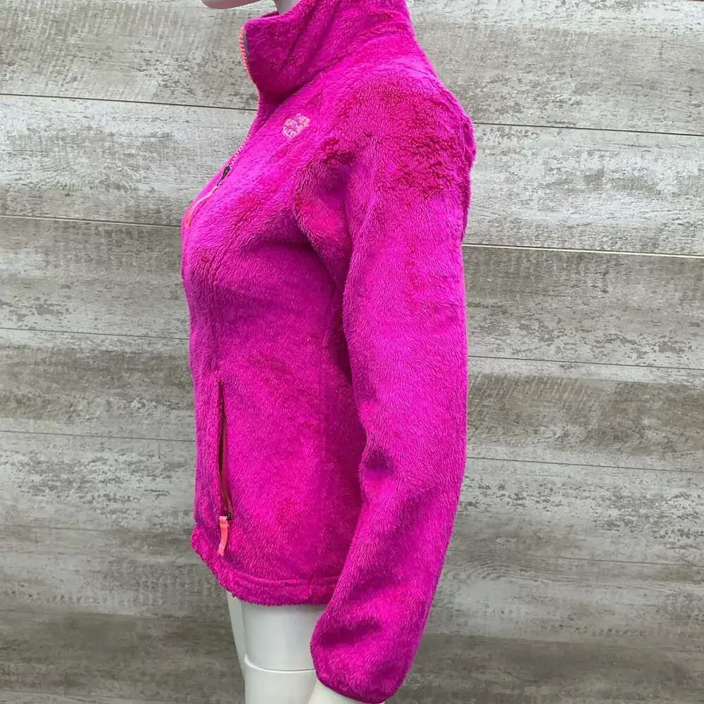 The North Face Girl's Osolita Full Zip Fuzzy Fleece Jacket Pink Medium 10/12